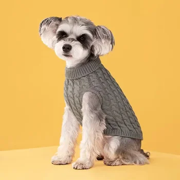 Kış Köpek Giysileri Chihuahua Yumuşak Yavru Yavru Yavru Yüksek Yaka Düz Renk Tasarım Kazak Moda Giyim Pet Köpekler Kediler için