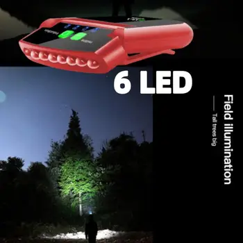 LED Akıllı sensörlü ışık Klip Kapağı Far 180° Dönebilen Far Açık balıkçılık lambası USB Sensörü Kamp Far