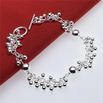 lüks gümüş Kaplama charm Boncuk Bileklik zincir kadınlar için moda parti Düğün nişan Takı hediyeler