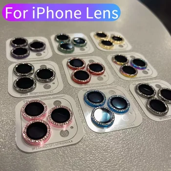 Lüks Güzel Kız Parlaklık Elmas Kamera Lens Koruyucu Kılıf iPhone 14 12 13 11 Pro Max Glitter Lens Cam Kamera Sert Kapak