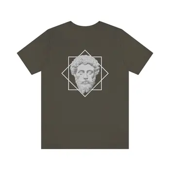 Marcus Aurelius Geometrik Unisex T-Shirt, Felsefe Hediye Onun İçin Onun, Amor Fati, Memento Mori