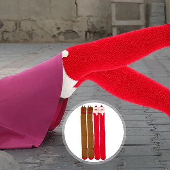 Mercan kadife çorap kadın Noel çorap sıcak kalınlaşmış uyku ev kat uyluk dekoratif