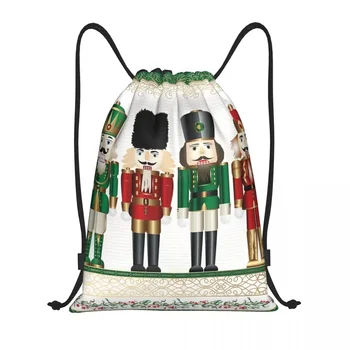 Merry Christmas Fındıkkıran büzgülü sırt çantası Spor spor çanta Erkekler Kadınlar için Fındıkkıran Asker Bebek Hediye Alışveriş Sırt Çantası