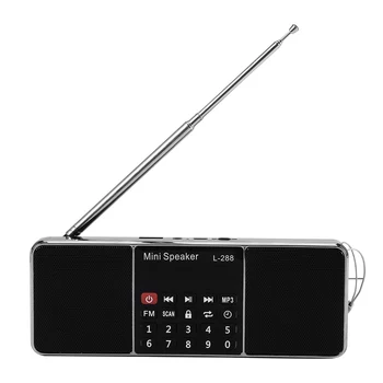 Mini Taşınabilir Şarj Edilebilir Stereo L-288 FM Radyo Hoparlör LCD Ekran Desteği TF Kart USB Disk MP3 Müzik Çalar Hoparlör(Siyah)
