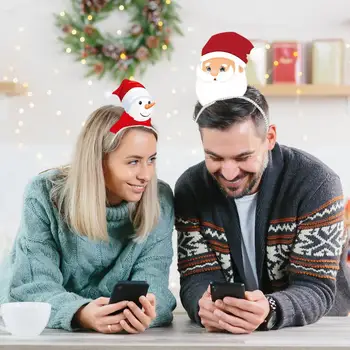 Moda Kafa Bandı Canlı Noel Bantlar Noel Baba Kardan Adam Noel Tema Giyinmek Saç Çemberler 6 adet Ultra hafif Şenlikli