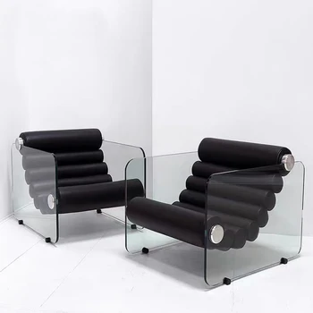 Modern İtalyan Minimalist Şeffaf Akrilik Asma Cam Tembel Kemik Sandalye Yaratıcı Kişilik Boş Sandalye mobilya
