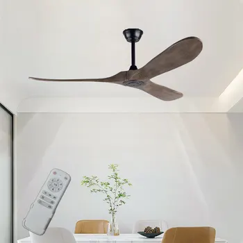 Modern Led ahşap tavan vantilatörü 42 52 60 inç endüstriyel Vintage Retro fanlar ışıksız uzaktan kumanda dc motor fanlar aydınlatma