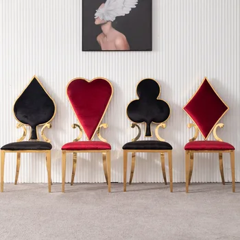 Paslanmaz çelik yemek sandalyesi moda otel Metal yemek sandalyeleri Modern ev ışık lüks müzakere sandalye oturma odası mobilya