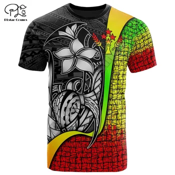 PLstar Cosmos 3DPrint Tribal Kültür Kosrae Polinezya Dövmeler Kaplumbağa Erkek / Kadın Harajuku Streetwear Tişörtleri Kısa sleeve-a1
