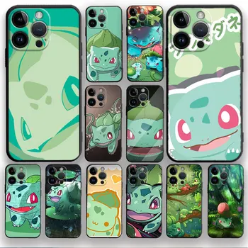 Pokemon Karikatür Bulbasaur iPhone 14 13 12 11 Pro X XR XS Max 8 7 Artı Mini Telefon Kılıfı