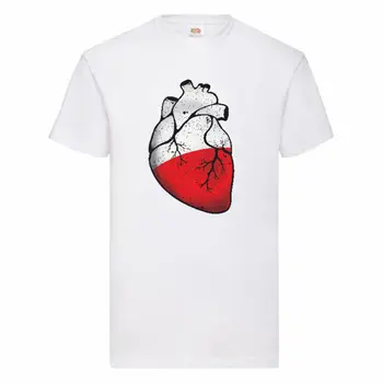 Polonya Kalp Bayrağı Erkek Ve Bayan T Shirt Boyutları Small-2XL