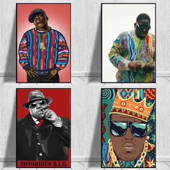 Portre Boyama Biggie Küçük Hip Hop Müzik Tuval Boyama Sanat Duvar Dekorasyon Posterler ve Baskılar Dekorasyon Ev Posteri