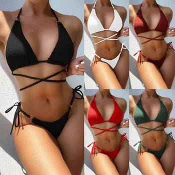 Seksi Bikini Setleri Düşük Bel Mayo Kadınlar Kızlar Bikini Yaz Bayan 2023 Mayo Beachwear Bandaj Mayo