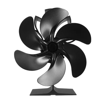 Soba Fanı 6 İsı Powered Log Fan Sirkülasyon Sıcak Hava Tasarrufu Enerji Yanan Soba Dropship