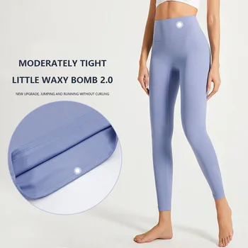 Spor Süper Yumuşak Yoga Pantolon Kalça kadın Yüksek Bel Elastik Çıplak Spor Koşu Yoga Giyim Çabuk kuruyan Pantolon