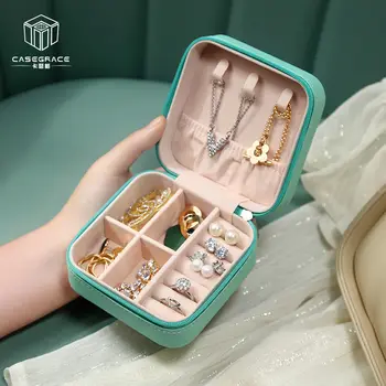 Taşınabilir Mücevher Kutusu düğme küpe Seyahat Kore Tarzı Antioksidan Kompakt Yüzükler Kulak Çıtçıt Mücevher Kutusu Takı saklama kutusu