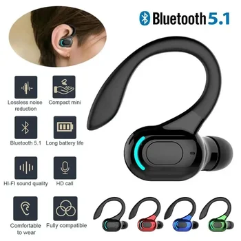 Tek Kulak Kablosuz Çağrı Kulaklık kablosuz Bluetooth 5.1 Kulaklık İş Kulaklık Stereo Kulak Kancası