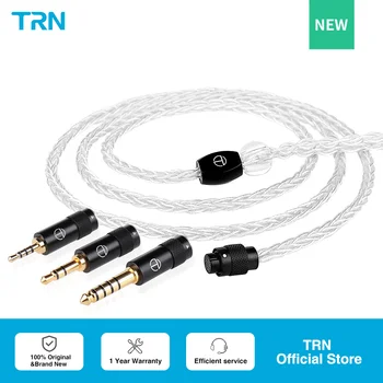 TRN TN Kablolu Kulaklık Kablosu 8 Çekirdekli Yüksek Saflıkta Oksijen Bakır + Gümüş Değiştirilebilir Ses Fiş Tasarımı HİFİ Yükseltme Kablo Konektörü