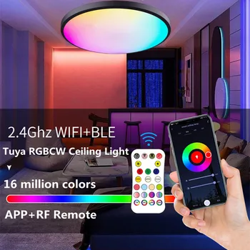 Tuya Wifi Akıllı Led tavan ışık RGB WW CW Kısılabilir Tavan Lambaları Akıllı Yaşam Bluetooth Tavan Avize Uzaktan Ses Kontrolü