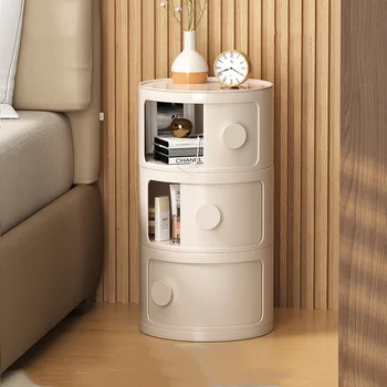 Ucuz Minimalist Komidin Beyaz Plastik Gizli Depolama komodinler Mobil Yan Meuble De Rangement yatak odası mobilyası