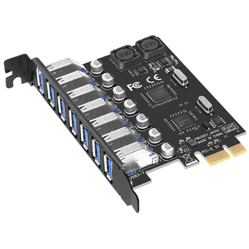 USB 3.0 PCI-E Genişleme Kartı Adaptörü 7 Port Hub Adaptörü Harici Denetleyici PCI-E Genişletici PCI ekspres kart Masaüstü İçin