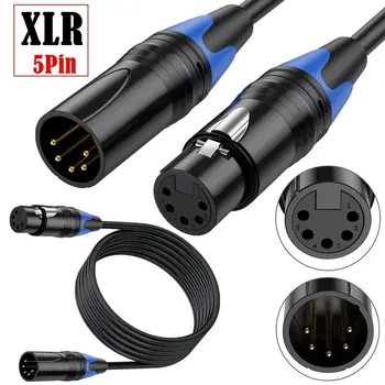 XLR 5Pin 5 Çekirdekli Erkek Kadın ses amplifikatörü, Karıştırma Konsolu, DMXstage Aydınlatma Spot Bağlantı Kablosu 0.5 M 1.8 M 3M 5M 10M