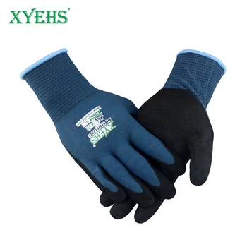 XYEHS XU1210 24 Pcs / 12 Pairs Nitril Palmiye Kaplama iş güvenliği eldiveni Yağ ve Aşınmaya Dayanıklı 15 Ölçer Naylon ve Spandex Örgü