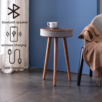 Yaratıcı Akıllı Sehpa HİFİ bluetooth hoparlör Kablosuz Şarj İskandinav Tarzı Oturma Odası Yan Sehpa Stereo Ses ile