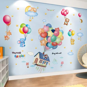 Yaratıcı Balonlar Hayvanlar duvar çıkartmaları Dekor DIY Karikatür Ev Duvar Çıkartmaları Çocuk Odaları için Bebek Odası Kreş Ev Dekorasyon
