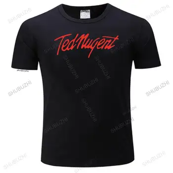 Yeni Baskılı Erkek T Shirt Pamuk Kısa Kollu Ted Nugent Sıkıntı Logo erkek Düzenli Fit Tee-Shirt kadın t-shirt büyük boy