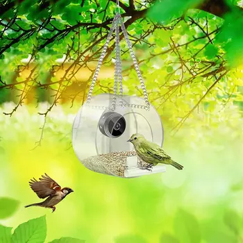 Yeni Kuş Besleyici Kamera ile 1080P HD Açık Kuş Gözlemciliği için Geçirmez Dayanıklı Su Şeffaf Şeffaf Kuş Besleyiciler Ev