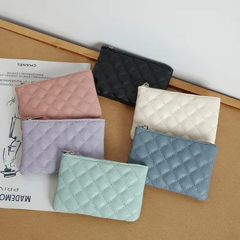 Yeni PU deri bozuk para cüzdanı Kadın Cüzdan Kadın Fermuar bozuk para çantaları Çocuk Depolama kart tutucu Çanta Düz Renk Mini Kılıfı
