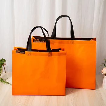 Yeniden kullanılabilir alışveriş çantası Büyük Kapasiteli Düz Renk Kadın kol çantası dokunmamış Çevre alışveriş çantası