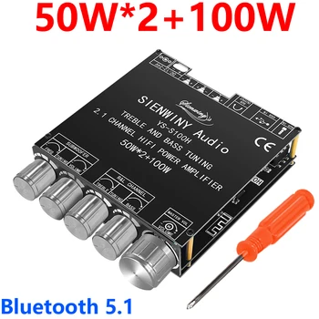 YS-S100H HIFI Bluetooth Amplifikatör TPA3116 2.1 ch 50W * 2+100W Subwoofer AUX U Disk USB Ses Kartı Girişi 3.5 mm Aktif Hoparlör Çıkışı