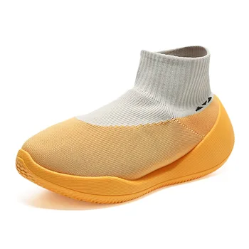 Yüksek Top Rahat Yürüyüş Çorap Ayakkabı Yumuşak taban gündelik ayakkabı Hafif Unisex Erkekler Kadınlar Loafer'lar İlkbahar / Sonbahar erkek ayakkabısı