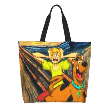 Yıldızlı Gökyüzü Gustav Klimt Bakkaliye bez alışveriş çantası Kadın Kawaii Köpek Boyama Tuval Omuz Alışveriş Çantası Büyük Kapasiteli Çanta