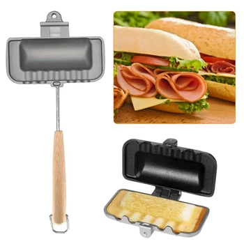 Çift Taraflı Sandviç fırın Tepsisi, Peynir Makinesi Sandviç Makinesi Çevirme Tavası, Kamp Kızartma tavası