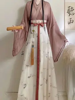 Çin Hanfu kadın Elbise Geleneksel Zarif Çiçek Nakış Prenses Elbise Oryantal Peri Cosplay Sahne Elbise