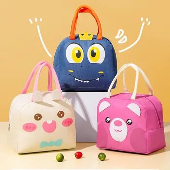 Çocuklar için öğle yemeği çantası Okul Çocuk Karikatür Gıda Yalıtımlı Taşınabilir termal çantalar Soğutucu Bento Kutusu Kılıfı yemek kutusu Çanta