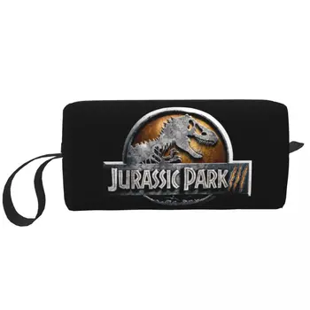 Özel Jurassics Parkı makyaj çantası Kadınlar için Dinozor Baskı Kozmetik Makyaj Organizatör Lady Güzellik Depolama Dopp Kiti Durumda