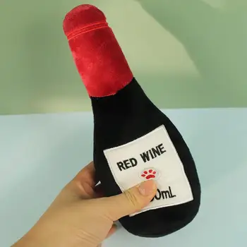 Şarap Şişesi Oyuncak şarap şişesi Şekilli Köpek Çiğnemek Oyuncak Süper Yumuşak Peluş Gıcırtılı Oyuncak Pet Eğitim Bite dayanıklı Dayanıklı Sevimli Köpek