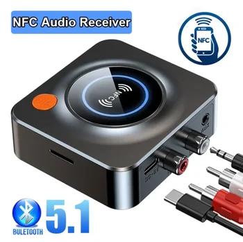 Yeni NFC Bluetooth 5.1 Alıcı Araba NFC Stereo AUX 3.5 mm Jack RCA Optik Bluetooth Ses Kablosuz Adaptör TV Kablosuz Araç kiti